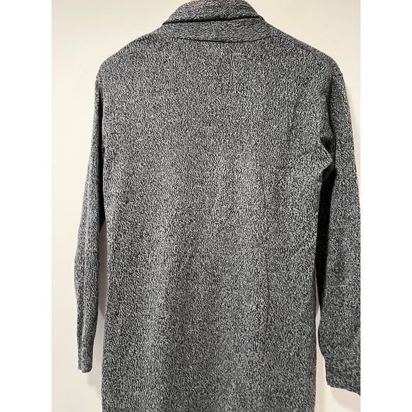 Soho Long Open Duster Cardigan Black and Gray Speckled Size Small JL - Picture 9 of 10